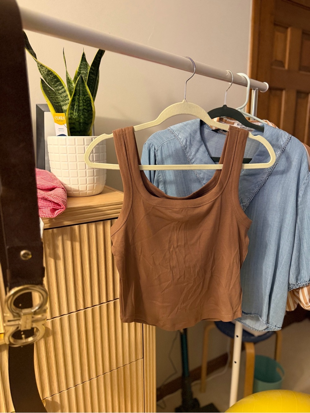 Madewell Brown Scoop Neck Crop Tank - Women's